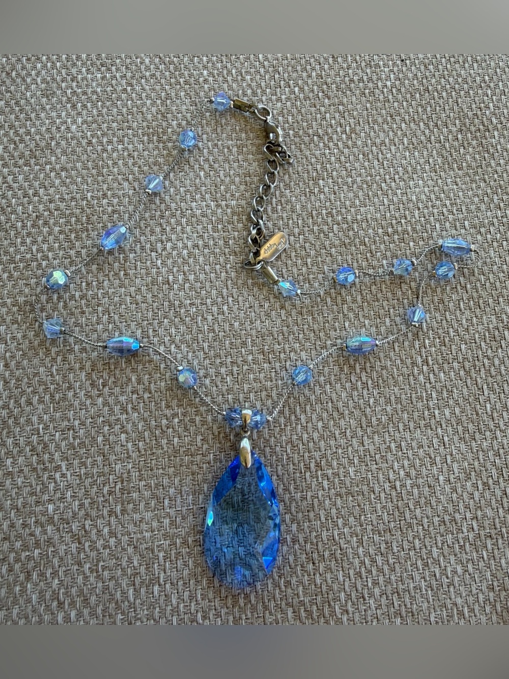 Blue Teardrop Crystal Pendant Necklace - Women Jewelry